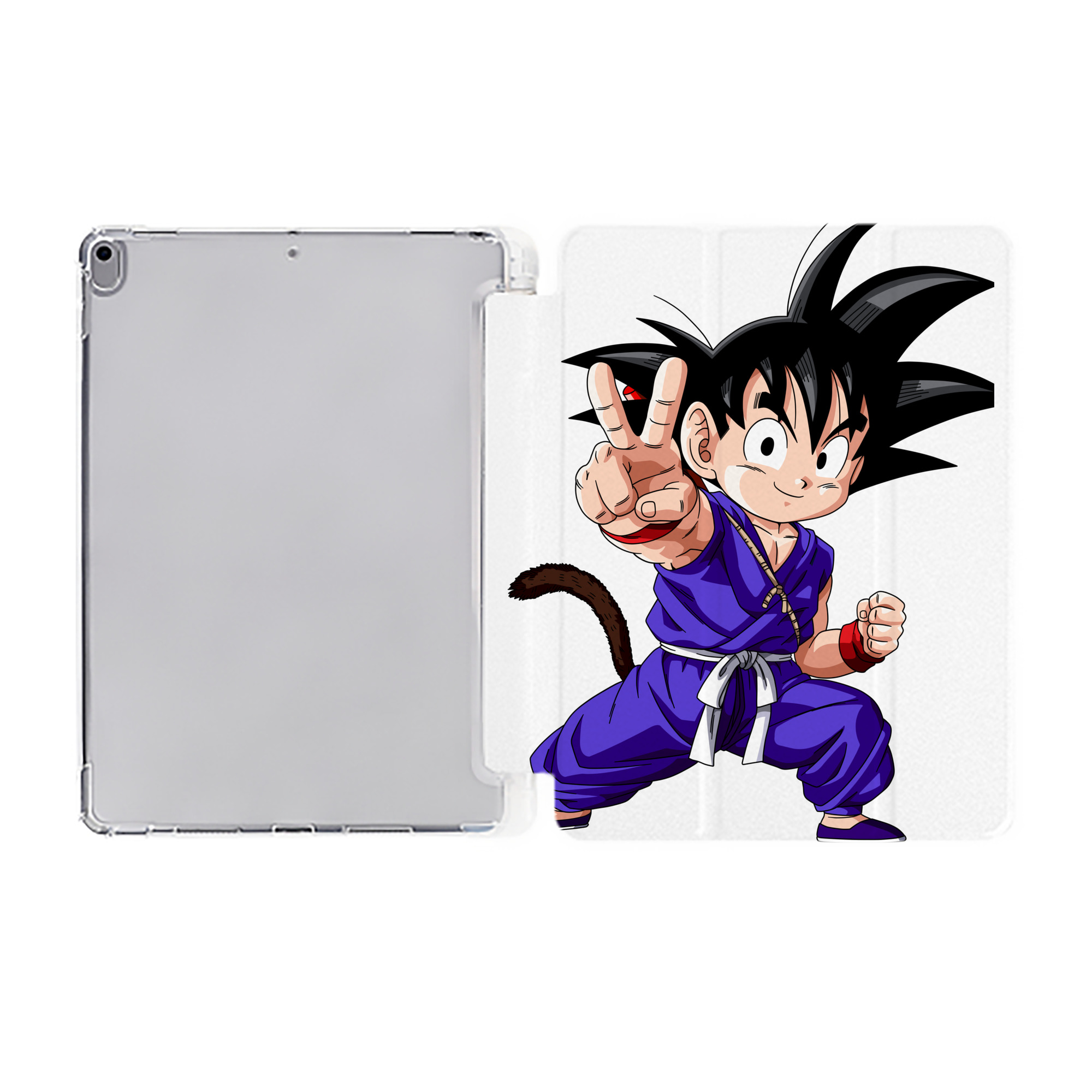 （画像用） ドラゴンボール 孫悟空（そん ごくう）Son Goku カカロット DRAGON BALL Kakarotto IPad ケース ペン収納付き 三つ折りスタンド PUレザー×シリコン 対応機種9.5/10.5/10.9インチ